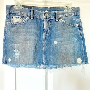 Lucky Brand Denim Mini Skirt - Frayed Minnie - Size 4 / 27 - Dungarees